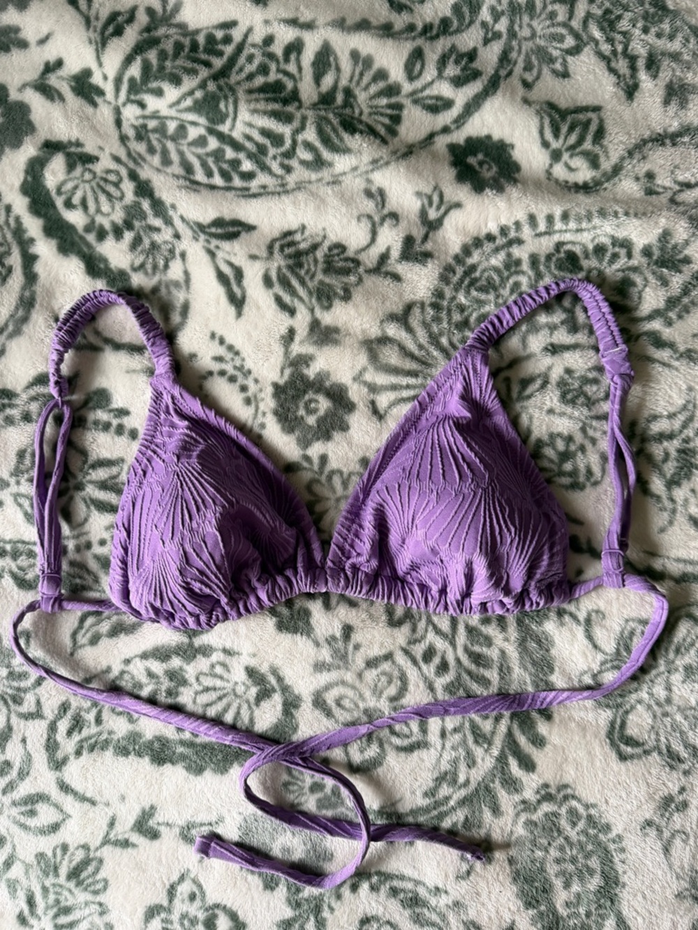 VS PINK Purple Textured Bikini Top